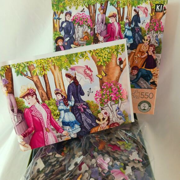 KI Puzzles "Aunt Josephine Visits The Park" 550 Piece Victorian Puzzle - Picture 2 of 2